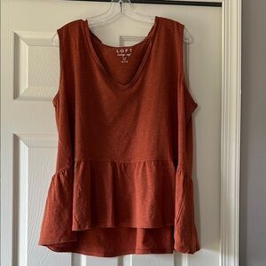 LOFT Rust Orange Sleeveless Top